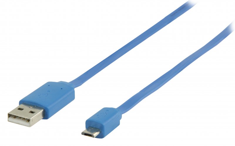 Kabel USB 2.0 USB A Zástrčka - Micro B Zástrčka Plochý 1.00 m Modrá - obrázek produktu