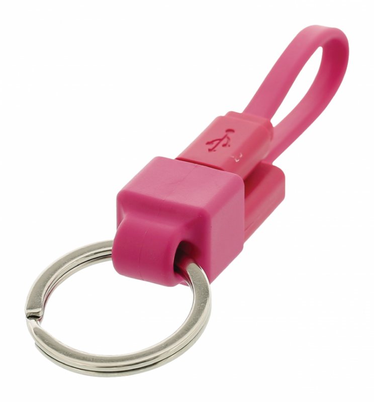 Kabel USB 2.0 USB A Zástrčka - Micro B Zástrčka Plochý 0.10 m Růžová - obrázek produktu