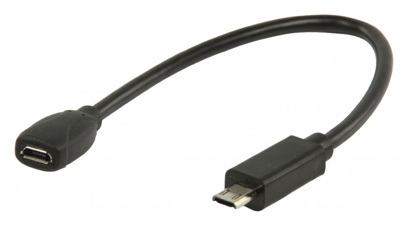 Kabel MHL USB Micro B 11kolíkový Zástrčka - USB Micro B 5kolíkový Zásuvka 0.20 m Černá - obrázek produktu