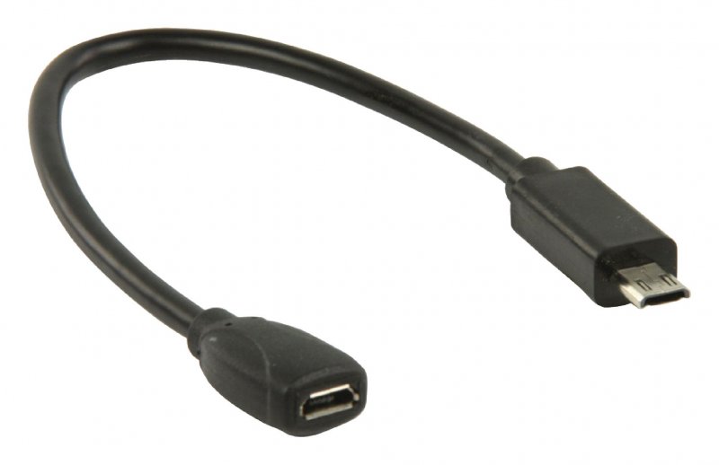 Kabel MHL USB Micro B 11kolíkový Zástrčka - USB Micro B 5kolíkový Zásuvka 0.20 m Černá - obrázek č. 1