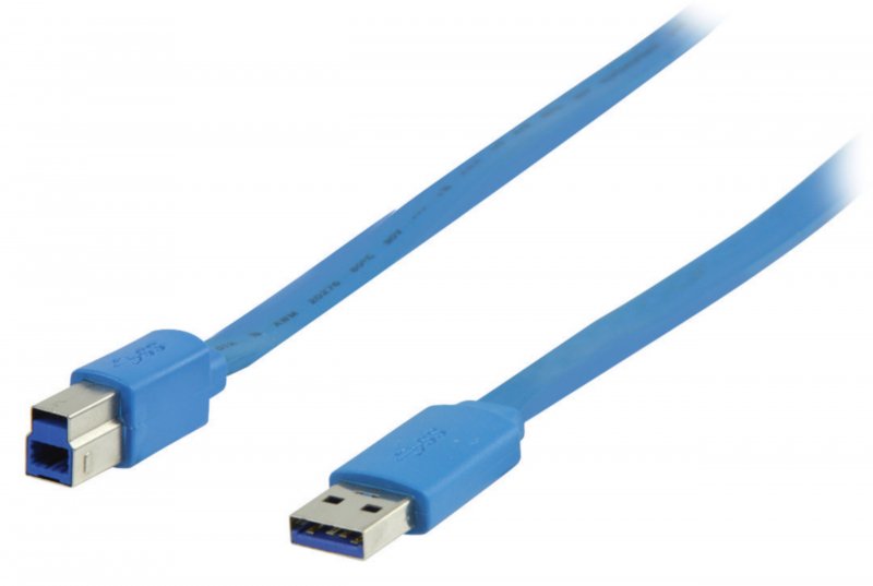 Kabel USB 3.0 USB A Zástrčka - USB-B Male Plochý 2.00 m Modrá - obrázek produktu