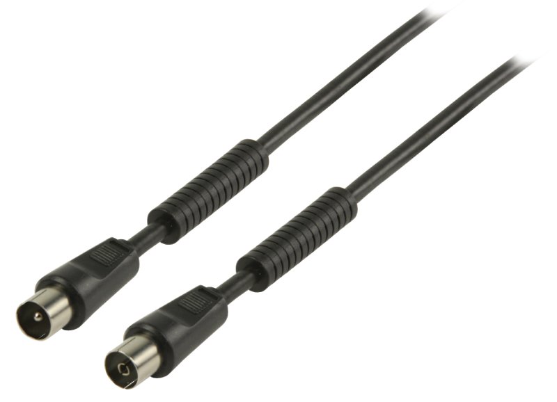 Koaxiální Kabel 100 dB Koax Zástrčka - Koax Zásuvka 10.0 m Černá VLSB40010B100 - obrázek č. 1
