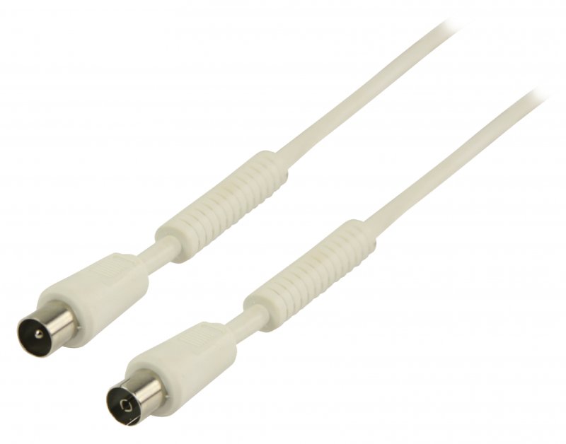 Koaxiální Kabel 100 dB Koax Zástrčka - Koax Zásuvka 10.0 m Bílá - obrázek produktu