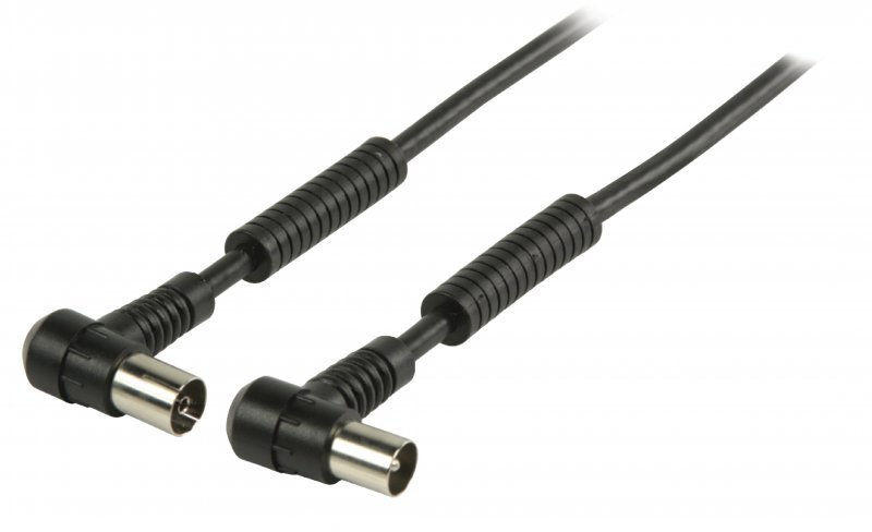 Koaxiální Kabel 100 dB Úhlový Koax Zástrčka - Koax Zásuvka 10.0 m Černá - obrázek produktu