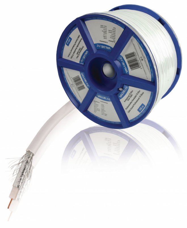 Koaxiální Kabel na Cívce 6.8 mm 100 m Bílá - obrázek produktu