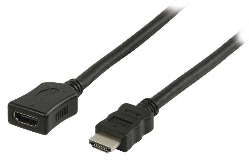 High Speed HDMI Kabel s Ethernetem HDMI Konektor - HDMI Zásuvka 1.00 m Černá - obrázek č. 1