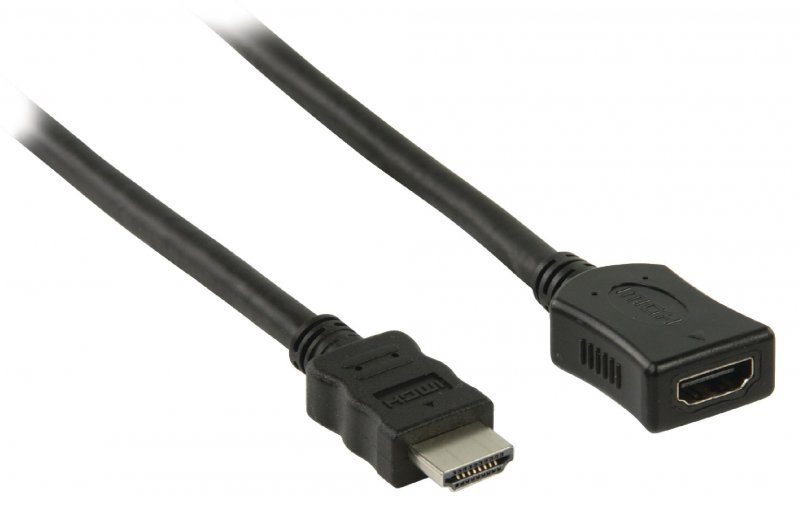 High Speed HDMI Kabel s Ethernetem HDMI Konektor - HDMI Zásuvka 1.00 m Černá - obrázek č. 2