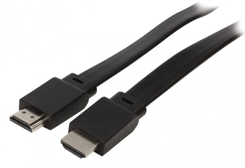 Plochý High Speed HDMI Kabel s Ethernetem HDMI Konektor - HDMI Konektor 2.00 m Černá - obrázek č. 1