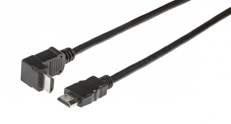 High Speed HDMI Kabel s Ethernetem HDMI Konektor - HDMI Konektor Úhlový, 90° 2.00 m Černá - obrázek č. 1