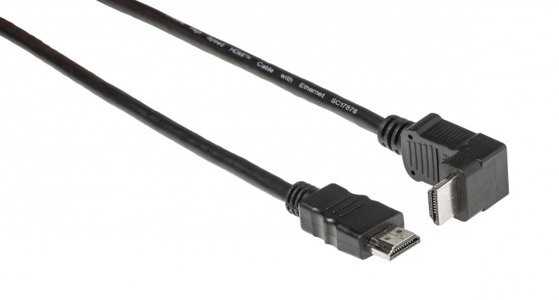 High Speed HDMI Kabel s Ethernetem HDMI Konektor - HDMI Konektor Úhlový, 90° 2.00 m Černá - obrázek č. 2