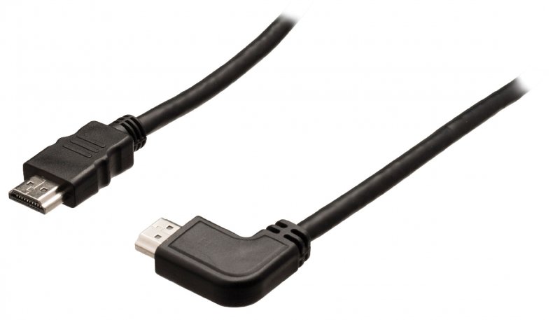High Speed HDMI Kabel s Ethernetem HDMI Konektor - HDMI Konektor Úhlový, Levý 1.00 m Černá - obrázek č. 1
