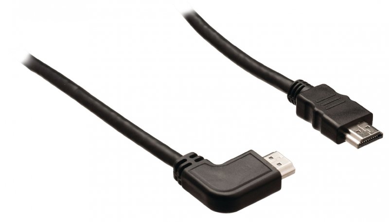 High Speed HDMI Kabel s Ethernetem HDMI Konektor - HDMI Konektor Úhlový, Levý 1.00 m Černá - obrázek č. 2