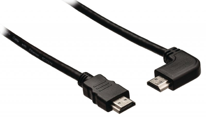 High Speed HDMI Kabel s Ethernetem HDMI Konektor - HDMI Konektor Úhlový, Pravý 3.00 m Černá - obrázek produktu
