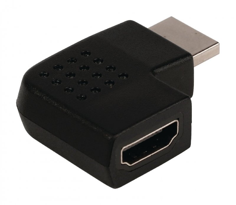 Adaptérem High Speed HDMI s Ethernetem Úhlový Pravý HDMI Konektor - HDMI Zásuvka Černá - obrázek č. 1