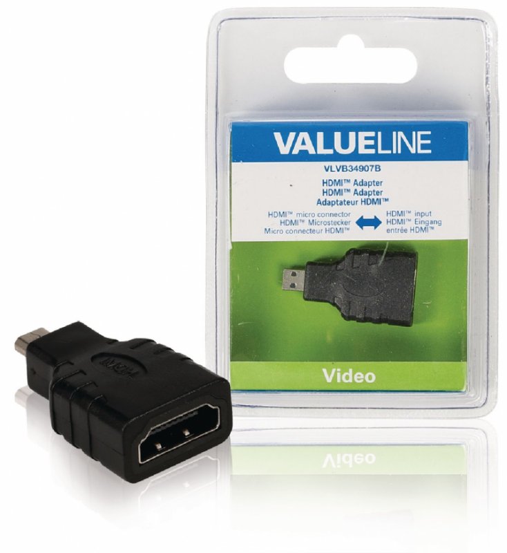 Adaptérem High Speed HDMI s Ethernetem HDMI Micro Konektor - HDMI Zásuvka Černá - obrázek produktu