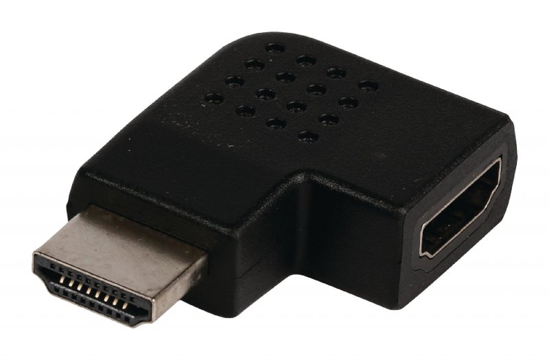 Adaptérem High Speed HDMI s Ethernetem Úhlový Levý HDMI Konektor - HDMI Zásuvka Černá - obrázek č. 1