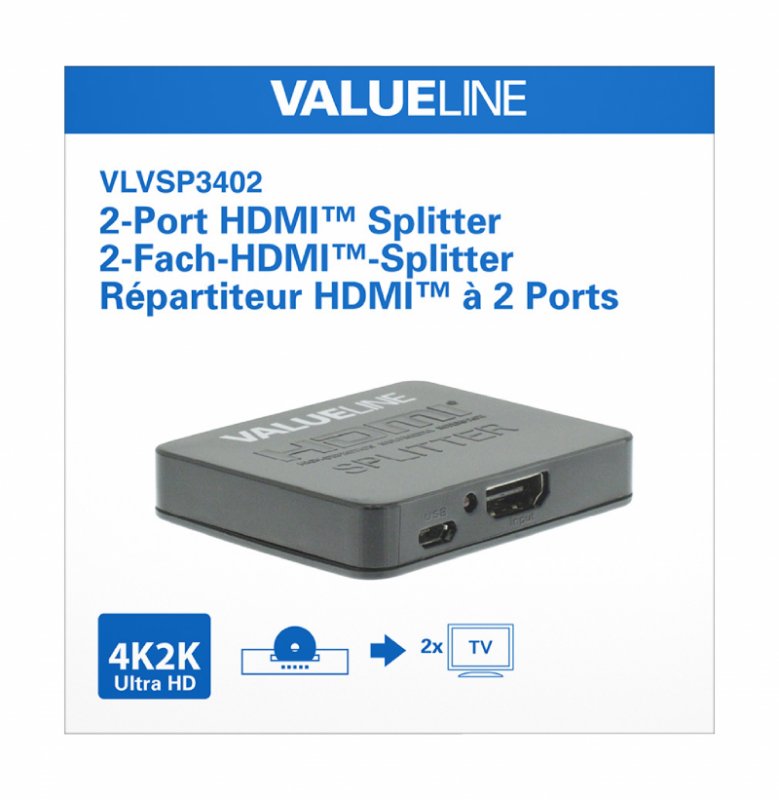 2-Port HDMI Rozbočovač Černá - obrázek č. 6