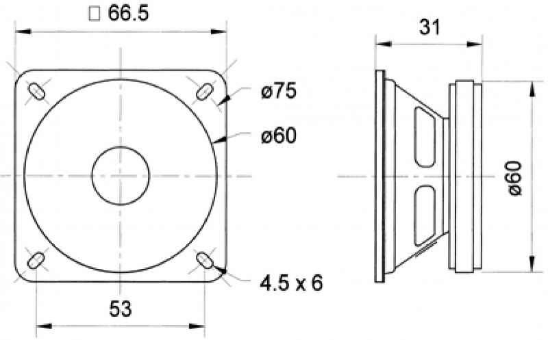 FRS 7 - 4 Ohm - 6,5 cm (2,5") širokopásmový reproduktor VS-FRS7/4 - obrázek č. 2