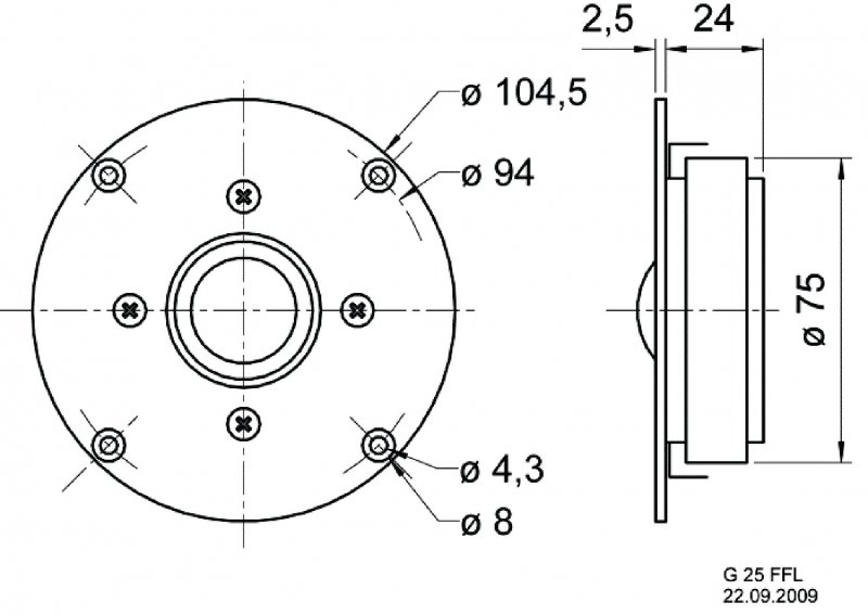 High-end výškový reproduktor 25mm (1") 8 Ohm - obrázek č. 1