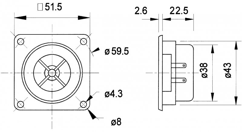 SC5 - 8 Ohm 13mm (0,5") Magneticky stíněný polykarbonátový kupolový měnič VS-SC5 - obrázek č. 1