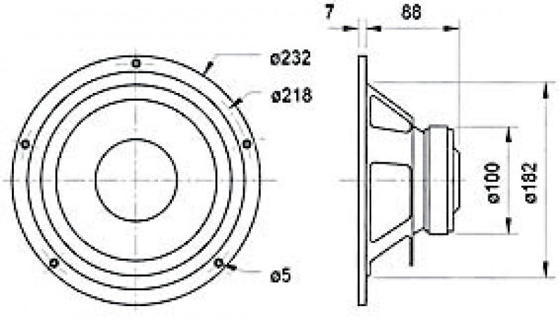 Hlubokotónový reproduktor 20 cm (8") 8 Ohm - obrázek č. 1