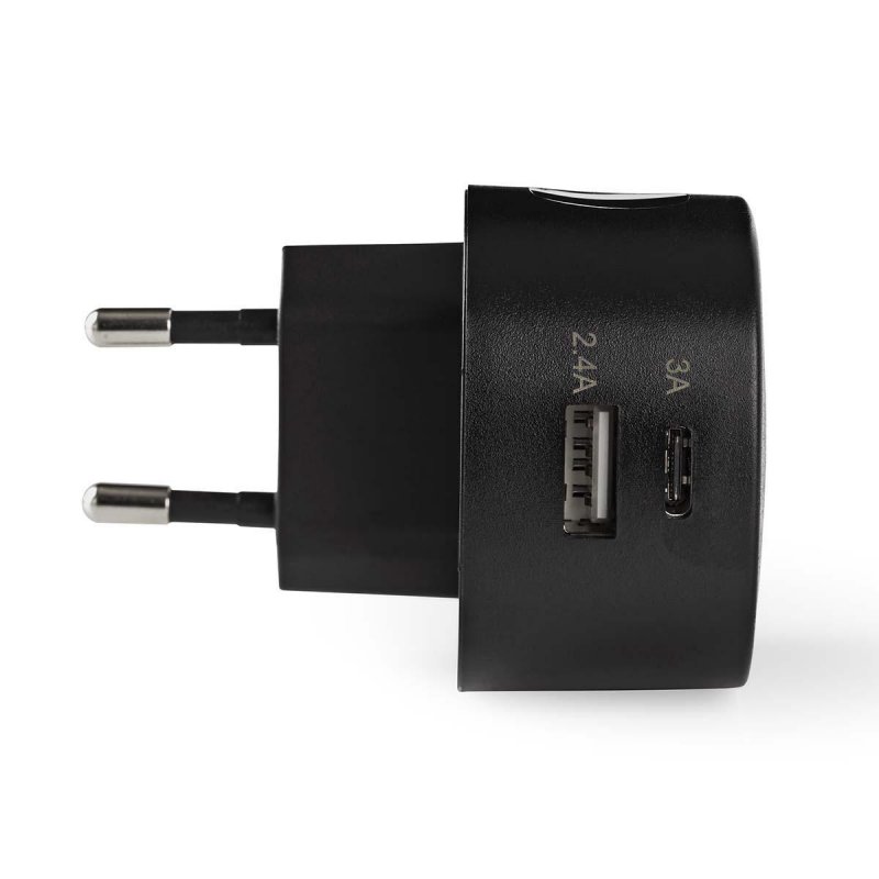 Síťová Nabíječka | 3,4 A | 2 výstupy | USB-A a USB-C™ | Černá barva - obrázek č. 1