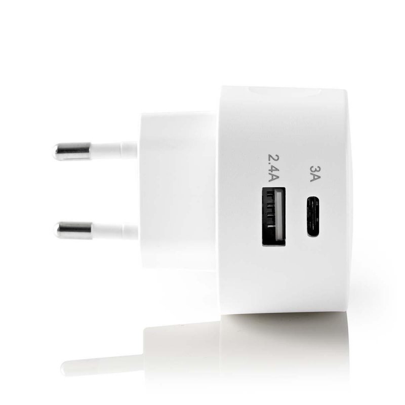 Síťová Nabíječka | 3,4 A | 2 výstupy | USB-A a USB-C™ | Bílá barva - obrázek č. 1
