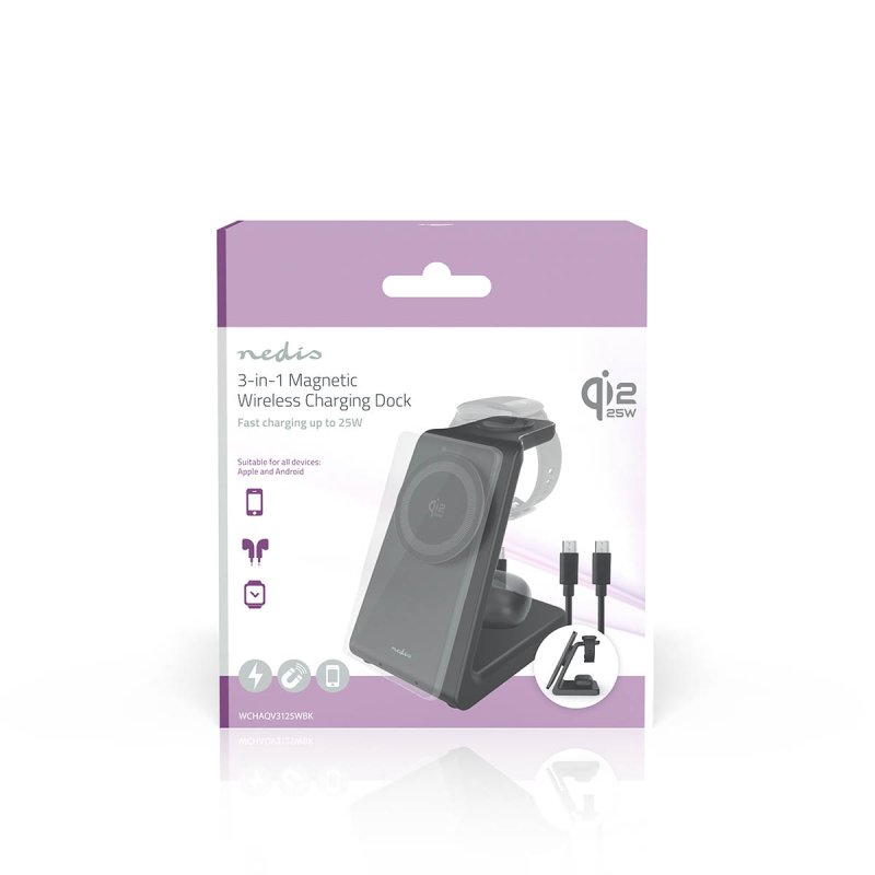Bezdrátová nabíječka | 3-in-1  WCHAQV3125WBK - obrázek č. 9