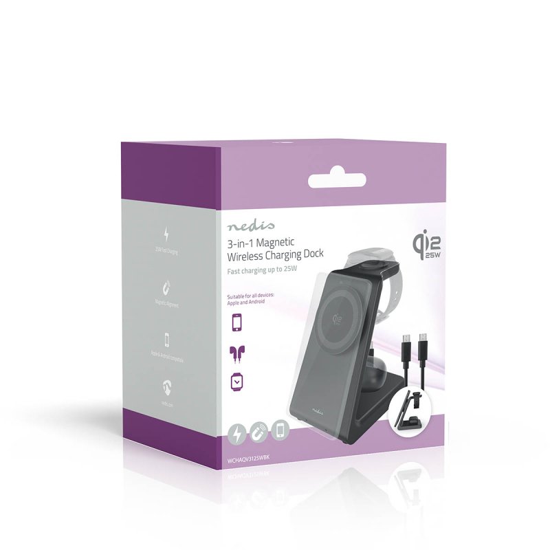 Bezdrátová nabíječka | 3-in-1  WCHAQV3125WBK - obrázek č. 2