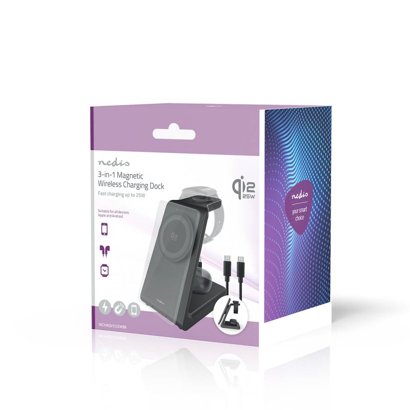Bezdrátová nabíječka | 3-in-1  WCHAQV3125WBK - obrázek č. 10