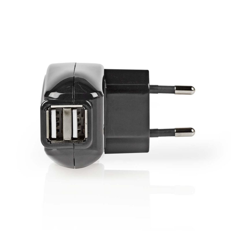 Síťová Nabíječka | 1.0 A | 2 Výstupy | USB | Černá barva - obrázek produktu