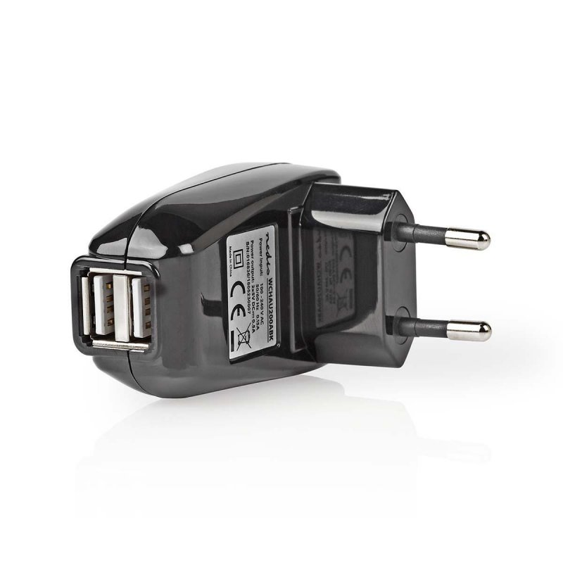 Síťová Nabíječka | 1.0 A | 2 Výstupy | USB | Černá barva - obrázek č. 5