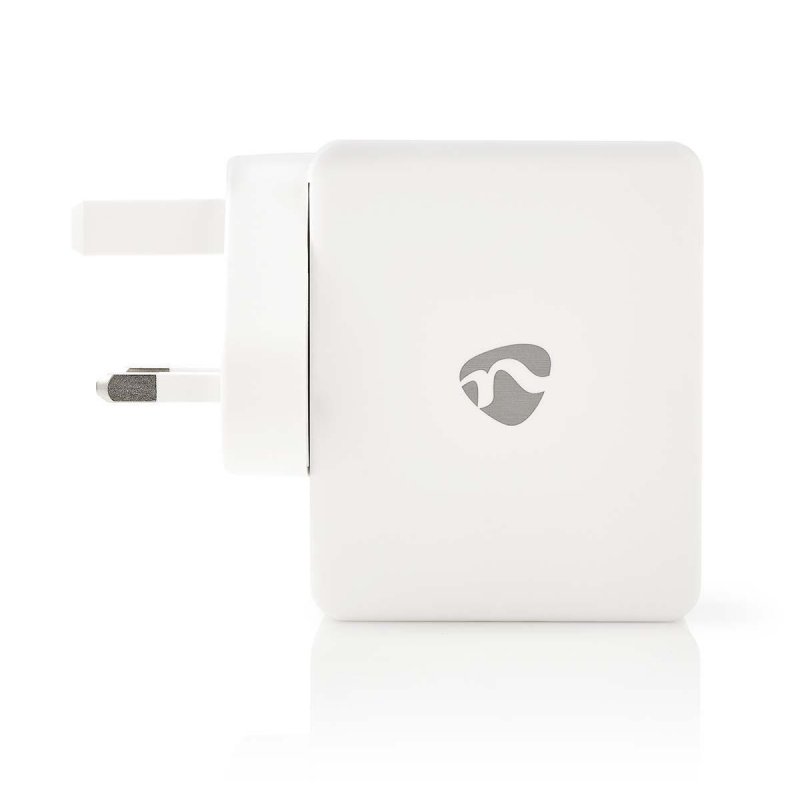 Síťová Nabíječka | 4.8 A | 4x USB | Bílá barva | UK Zástrčka - obrázek č. 1