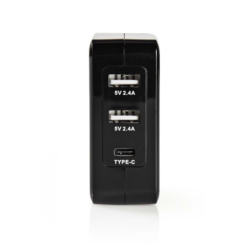 Síťová Nabíječka | 4.8 A | 3 výstupy | 2x USB-A a 1x USB-C™ | Černá barva - obrázek č. 1