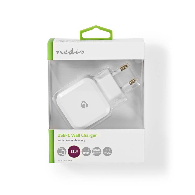 Nástěnná nabíječka | 3,0 A | USB-C | Power Delivery: 18 W | Bílá barva - obrázek č. 4