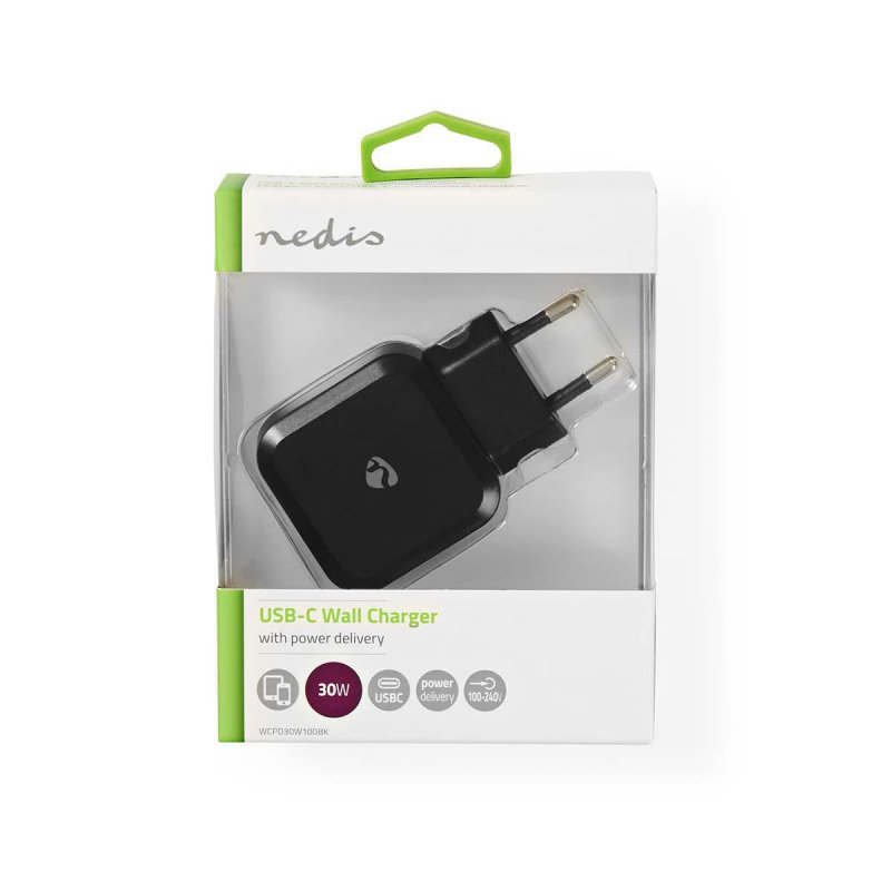 Nástěnná nabíječka | 3,0 A | USB-C | Power Delivery: 30 W | Černá barva - obrázek č. 4
