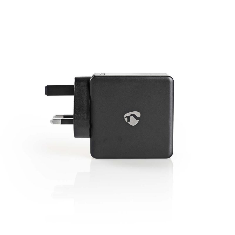 Nástěnná nabíječka | 3,0 A | USB / USB-C | Power Delivery: 45 W | Černá barva | UK Zástrčka - obrázek produktu