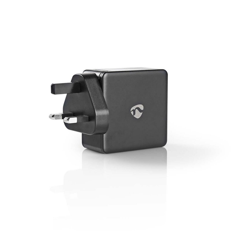 Nástěnná nabíječka | 3,0 A | USB / USB-C | Power Delivery: 45 W | Černá barva | UK Zástrčka - obrázek č. 2