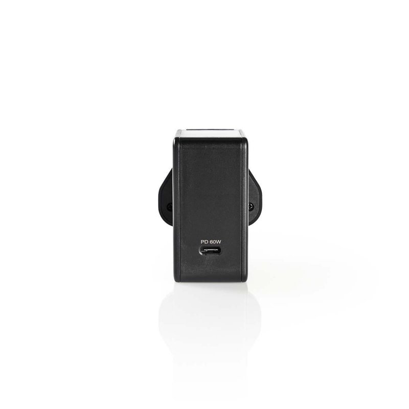Nástěnná nabíječka | 3,0 A | USB-C | Power Delivery: 60 W | Černá barva | UK Zástrčka - obrázek č. 1