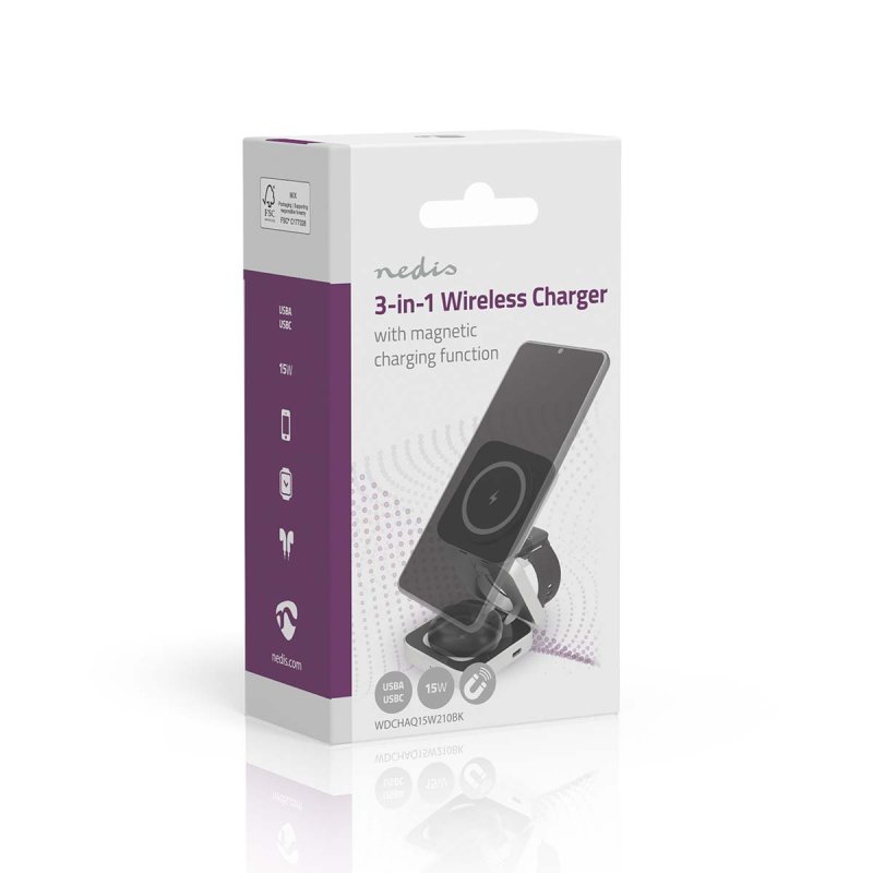 Bezdrátová nabíječka | 3-in-1  WDCHAQ15W210BK - obrázek č. 8