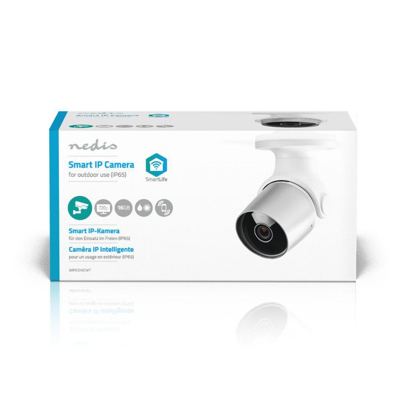 SmartLife Venkovní Kamera | Wi-Fi | HD 720p | IP65 | Interní 16 GB | 12 VDC | Noční vidění | Android™ & iOS | Bílá / Stříbrná - obrázek č. 5