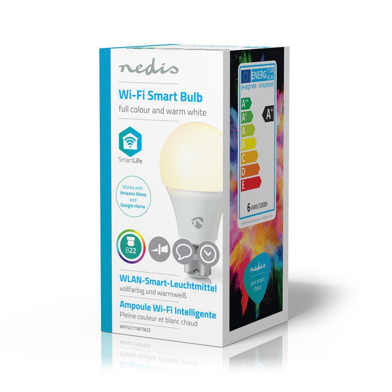 SmartLife Plnobarevná Žárovka | Wi-Fi | B22 | 470 lm | 6 W | RGB / Teplá Bílá | 2700 K | Android™ / IOS | A60 - obrázek č. 6