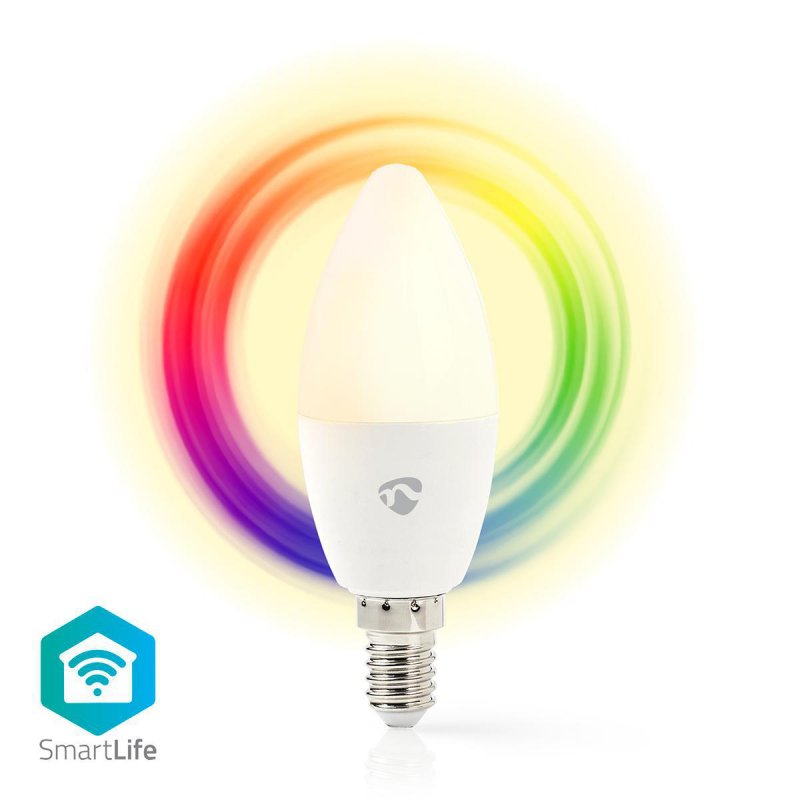 SmartLife Plnobarevná Žárovka | Wi-Fi | E14 | 350 lm | 4.5 W | RGB / Teplá Bílá | 2700 K | Android™ / IOS | Svíčka | 1 kusů - obrázek produktu