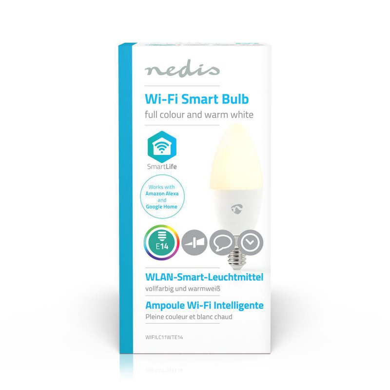SmartLife Plnobarevná Žárovka | Wi-Fi | E14 | 350 lm | 4.5 W | RGB / Teplá Bílá | 2700 K | Android™ / IOS | Svíčka | 1 kusů - obrázek č. 5