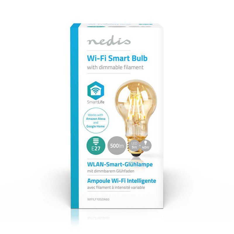 SmartLife LED žárovka | Wi-Fi | E27 | 500 lm | 5 W | Teplá Bílá | 2200 K | Sklo | Android™ / IOS | A60 | 1 kusů - obrázek č. 3