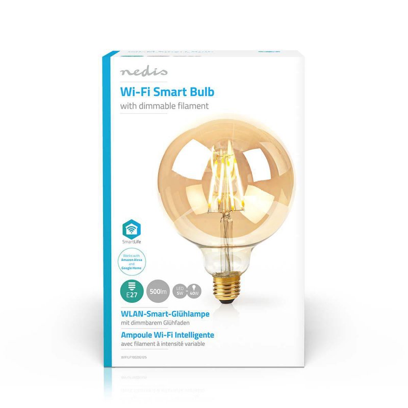 SmartLife LED žárovka | Wi-Fi | E27 | 500 lm | 5 W | Teplá Bílá | 2200 K | Sklo | Android™ / IOS | G125 | 1 kusů - obrázek č. 3