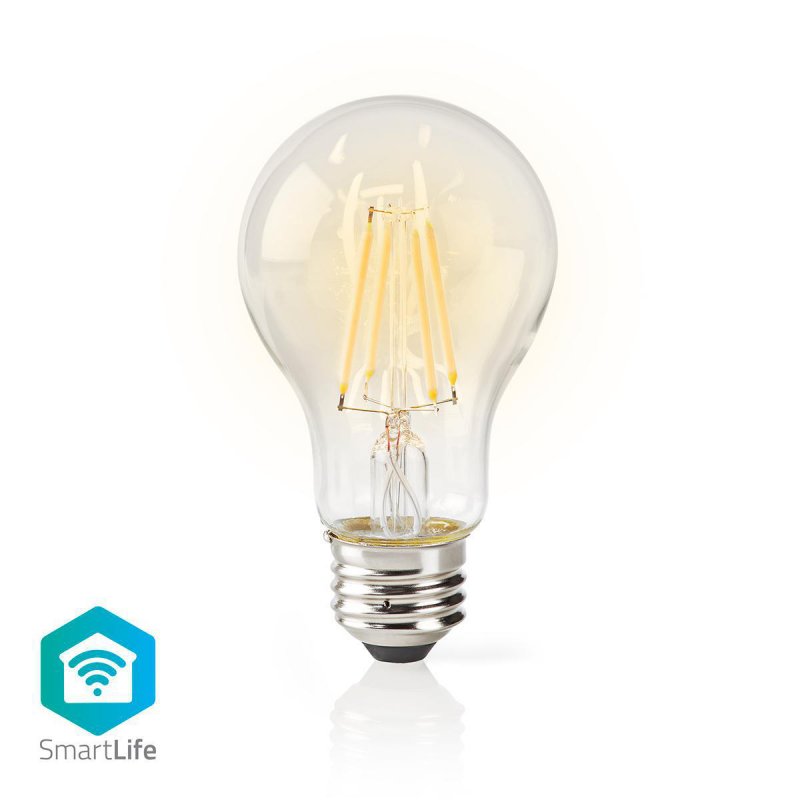 SmartLife LED žárovka | Wi-Fi | E27 | 500 lm | 5 W | Teplá Bílá | 2700 K | Sklo | Android™ / IOS | A60 - obrázek produktu