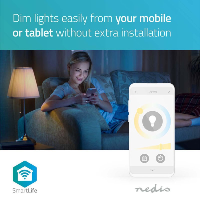 Žárovka LED SmartLife | Wi-Fi | E27 | 800 lm | 9 W | Teplá Bílá | 2700 K | Android™ / IOS | A60 | 1 kusů - obrázek č. 4
