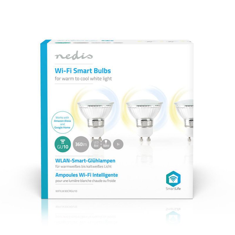 SmartLife LED Spot | Wi-Fi | GU10 | 400 lm | 5 W | Studená Bílá / Teplá Bílá | 2700 - 6500 K | Energetická třída: A+ | Android™ - obrázek č. 4