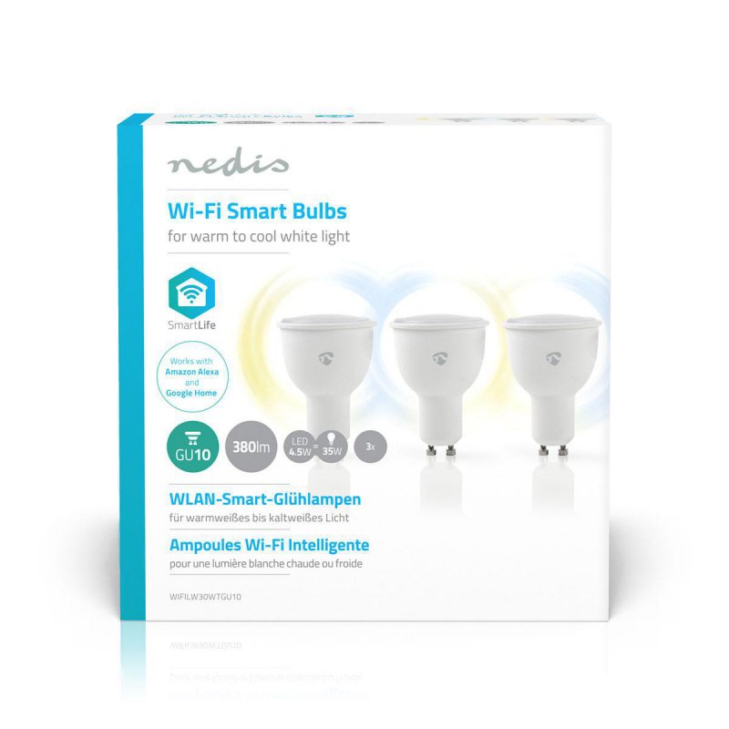SmartLife LED Bulb | Wi-Fi | GU10 | 380 lm | 4.5 W | Studená Bílá / Teplá Bílá | 2700 - 6500 K | Energetická třída: A+ | Android - obrázek č. 3